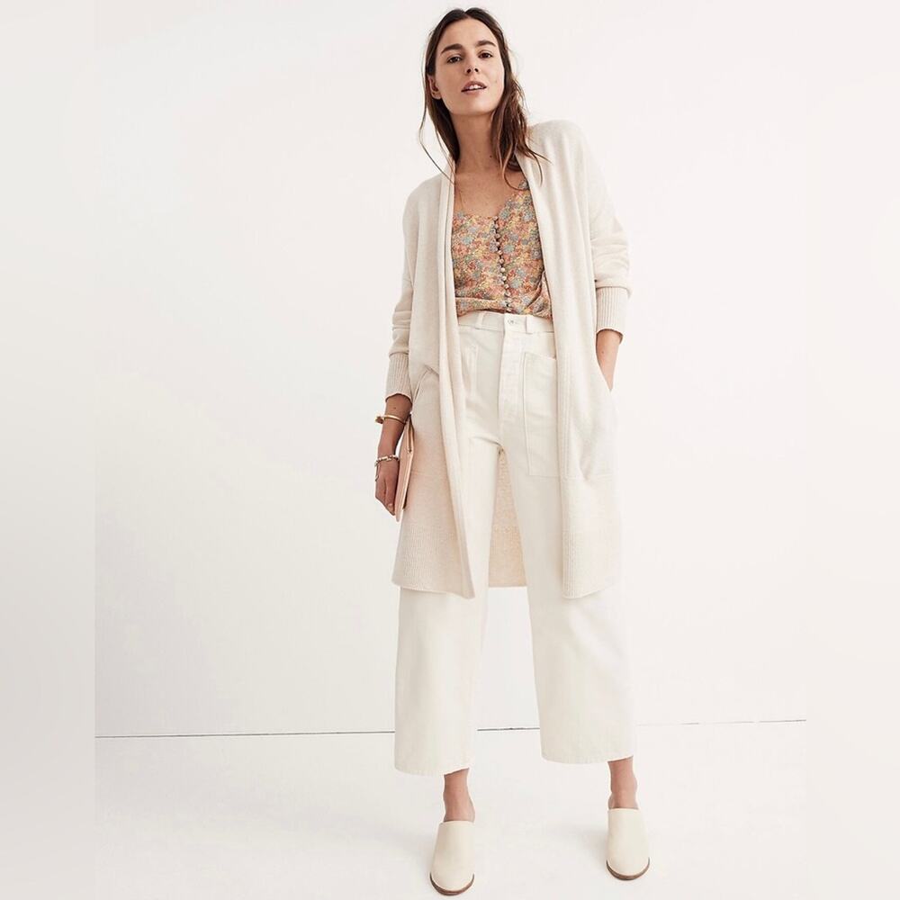 Madewell Lightweight Rivington Cream Wool Alpaca Cardigan